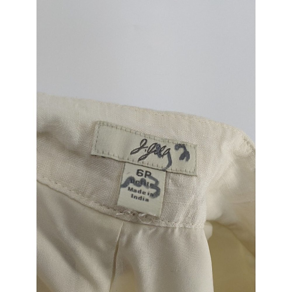 J Jill Linen Pants Drawstring Women's 6 Petite 6P Cropped Lined MEAS 27 X 21.5 - Picture 3 of 9
